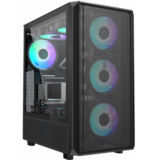 Carcasa gaming Serioux Vanguard, fara sursa, tip middle tower, capac superior cu filtru magnetic de praf, panoul lateral: sticla securizata, sasiu: SPCC 0.5T, USB2.0x2+HD Audio, USB 3.0 x1, porturi rezervate pentru ventilator:, față: 3 x ventilatoare fix Carcasa gaming Serioux Vanguard, fara sursa, tip middle tower, capac superior cu filtru magnetic de praf, panoul lateral: sticla securizata, sasiu: SPCC 0.5T, USB2.0x2+HD Audio, USB 3.0 x1, porturi rezervate pentru ventilator:, față: 3 x ventilatoare fix