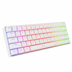 Tastatura gaming mecanica wireless Genesis Thor 660 G2 60% , iluminare RGB, switch Tactile, switch model Gateron Brown, numar taste 61, 13 butoane multimedia, lungime cablu 1.5m, dimensiuni 293 x 102 x 39 mm, alb