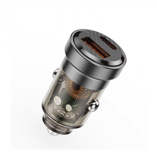 Incarcator auto Lemontti putere iesire 45W, dual Port PD Type-C + USB QC, incput: DC 12-24V, USB OUTPUT(45W), 5V/3A,4.5V/5A,5V/4.5A,9V/3A,12V/3A(15V/3A,20V/2.25A), TYPE C OUTPUT(45W)：5V/3A,4.5V/5A,5V/4.5A,9V/3A,12V/3A,15V/3A,20V/2.25A