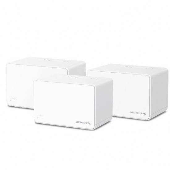Mercusys AX3000 Whole Home Wi-Fi system HALO H80X(3-PACK),wi-fi 6 Dual-Band, Standarde Wireless: IEEE 802.11ax/ac/n/a 5 GHz, IEEE 802.11ax/n/b/g 2.4 GHz, viteza wireless: 2402 Mbps on 5 GHz, 574 Mbps on 2.4 GHz, Securitate wireless: WPA-PSK/WPA2-PSK/WPA3,