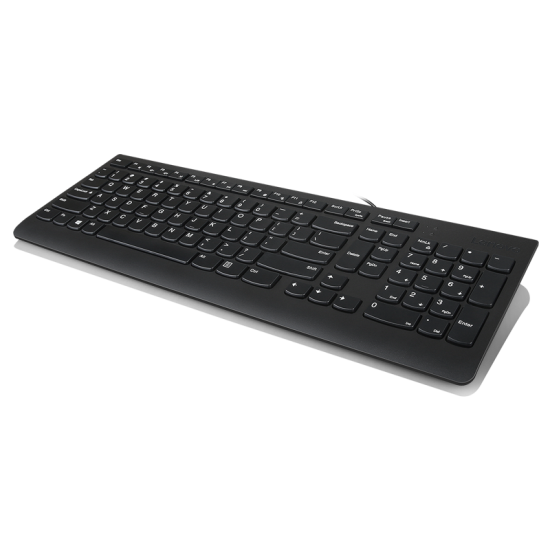 Lenovo 300 USB Combo Keyboard & Mouse, Senzor mouse: Optic, Rezolutie (dpi): 1600 dpi, Tipul conexiunii: USB, Lungime/Tip cablu: 1.80m, Culoare: Negru, Dimensiune: Mouse - 34 mm (1,33 inchi), tastatură - 20 mm x Mouse - 63 mm (2,44 inchi), tastatură - 424