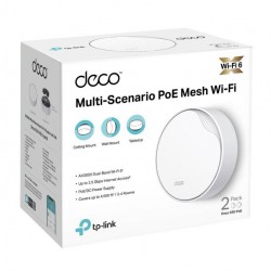 TP-Link AX3000 whole home mesh Wi-Fi 6 System, Deco X50-POE(2-pack); Dual- Band, Standarde Wireless: IEEE 802.11ax/ac/n/a 5 GHz, IEEE 802.11ax/n/b/g 2.4 GHz ,viteza wireless: 5 GHz: 2402 Mbps, 2.4 GHz: 574 Mbps, 2 x antene interne, 2×2 MU-MIMO, Mod Router