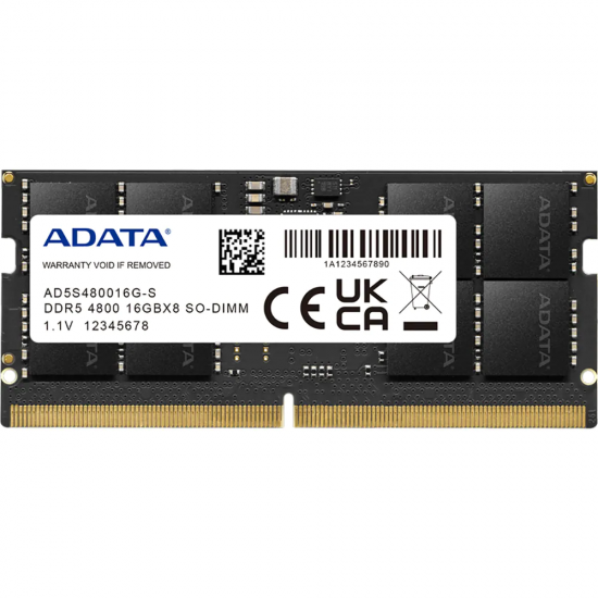 Memorie RAM notebook Adata, SODIMM, DDR5, 16GB, CL40, 4800MHz