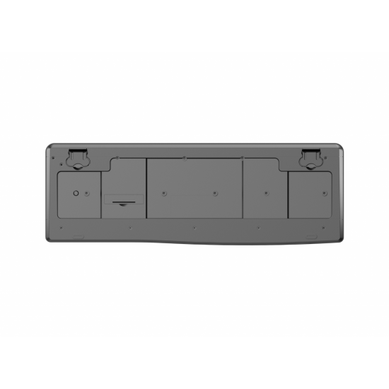 Tastatură wireless 2.4G Tastatură: cu rând independent de taste multimedia Mod: 2.4G Număr taste: 104 + 9 taste rapide Material: ABS Culoare: Negru Chipset: Huntersun Aspect: Orice aspect disponibil Tip interfață: USB Dimensiune: 442*152*25mm ; 440g Bater
