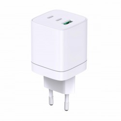 Incarcator cu USB-C-2+USB-A 65W  •Alimentator/incarcator cu USB •Ieșire USB-C: C1 și C2: 5V/3A, 9V/3A, 12V/3A, 15V/3A, 20V/3,25A (65W) PPS: 5-11V/5A (55W) A1: 5V/4,5A, 9V/3A, 12V/2,5A, 20V/1,5A(30W) C1+C2: 45W+20W (max. 65W) C1+A1: 45W+18W (max. 63W ) C2+