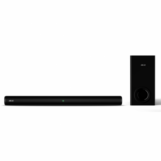 Soundbar Akai ASB-8WSW, putere RMS 150W, raspuns in frecventa 50Hz-18kHz, sursa alimentare AC 100-240V, impendanta 4 ohmi, negru