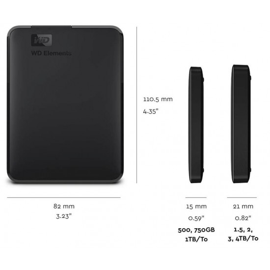 HDD Extern WD Elements Portable, 4TB, negru, USB 3.0 HDD Extern WD Elements Portable, 4TB, negru, USB 3.0