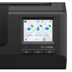 EPSON ES-C380W A4 Compact Network Sheetfed Scanner, PC-FREE scan, Rezolutie optica: 600 x 600 DPI,  Sursa lumina: ReadyScan LED technology, Viteza scanare:30ppm, Capacitate ADF: 20 coli, Volum scanare: 3500 pagini/zi, Duplex, Formate: BMP, JPEG, TIFF, mul