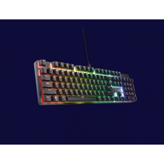 Tastatura mecanica Trust GXT 871 Zora, USB 2.0. nr taste 104, negru