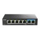 D-Link switch DMS-107, 7 porturi, Standarde si protocoale: IEEE 802.3 10BASE-T,  IEEE 802.3u 100BASE-TX,  IEEE 802.3ab 1000BASE-T,  IEEE 802.3bz 2.5GBASE-T5 porturi Gigabit, 2 porturi 2.5Gbps,  Capacitate 20 Gbps, fara ventilator, carcasa metal, dimensiun