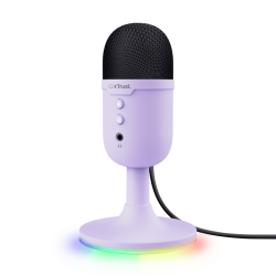 Microfon Trust cu fir GXT 234P Yunix, frecventa raspuns 100 Hz - 16.000 Hz, cardioid, senzitivitae 32 dB, violet