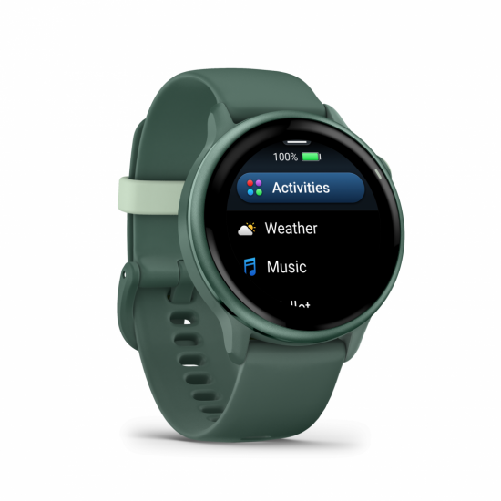 Ceas Garmin vívoactive 6 display AMOLED, dimensiune afisaj 30.4 mm, rezolutie afisaj 390 x 390 pixeli, memorie 8GB, autonomie până la 11 zile (5 zile cu afişajul permanent pornit) rezistanta la apa pana la 5 ATM, greutate: 23g, ramă Jasper Green cu curea Ceas Garmin vívoactive 6 display AMOLED, dimensiune afisaj 30.4 mm, rezolutie afisaj 390 x 390 pixeli, memorie 8GB, autonomie până la 11 zile (5 zile cu afişajul permanent pornit) rezistanta la apa pana la 5 ATM, greutate: 23g, ramă Jasper Green cu curea
