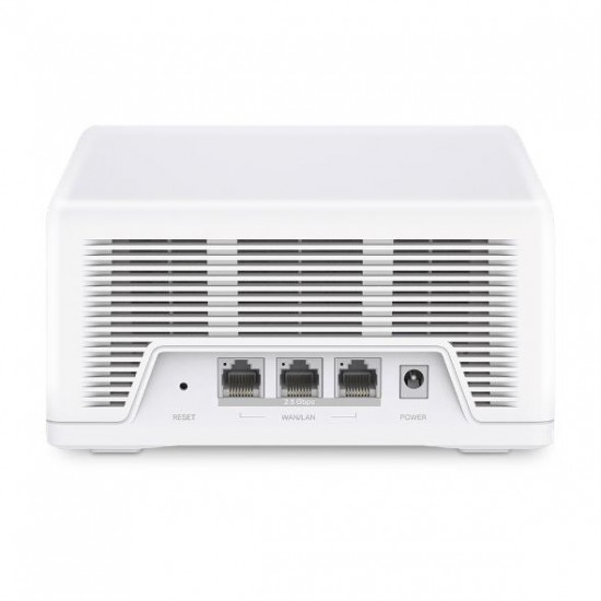 MERCUSYS HALO H47BE WHOLE MESH WIFI 7 2PACK, Tri-Band, Standarde wireless: 6 GHz: IEEE 802.11be, 5 GHz: IEEE 802.11b/g/n/ac/ax/be mixed, 2.4 GHz: IEEE 802.11b/g/n/ax mixed, Viteza wireless: 5760 Mbps at 6 GHz, 2880 Mbps at 5 GHz, 574 Mbps at 2.4 GHz, Dime