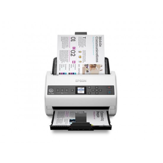 Scanner Epson DS-730N, dimensiune A4, tip sheetfed, viteza scanare: 40 ppm alb-negru si color, rezolutie optica 1200dpi, ADF Single Pass 100 pagini, duplex, Scan to Email, Scan to FTP, Scan to Web folders, Scan to Network folders, software: Epson Device A