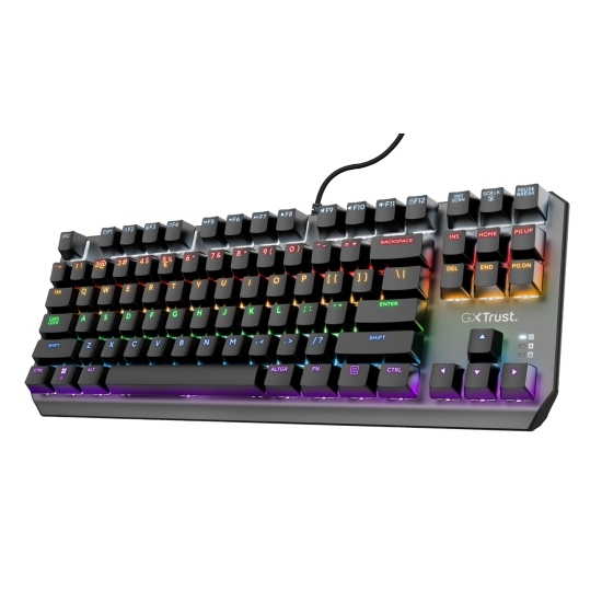 Tastatura Trust GXT834 Callaz Tenkeyless cu fir mecanica, negru