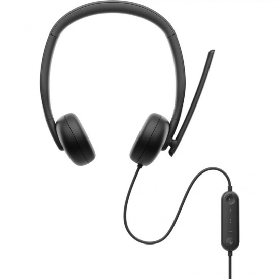 DELL WIRED HEADSET WH3024, Tech Specs: Audio (output/speaker): Speaker Size 28mm, Frequency Response 20Hz - 20kHz, Frequency Response (talk mode) 100Hz - 8kHz, Speaker Driver Sensitivity 119dB @ 1mW/1kHz, Noise cancellation Passive, User Hearing Protectio