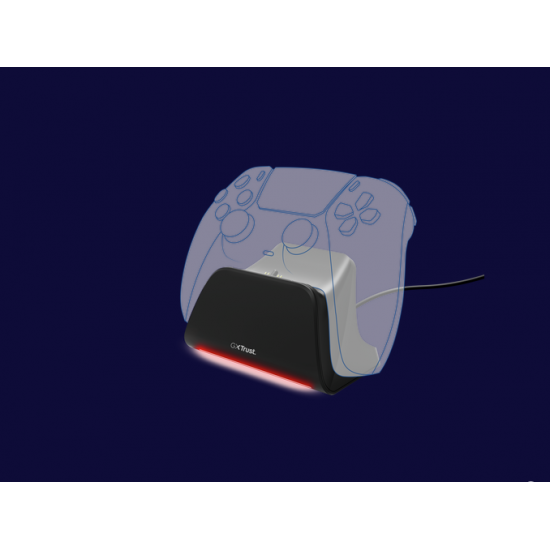 Incarcator pentru controller PS5 Trust GXT 255, material ABS, negru