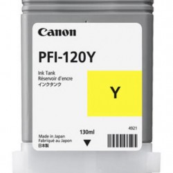 Cartus cerneala Canon PFI-120Y, yellow, capacitate 130ml, pentru Canon TM 200/205/300/305.