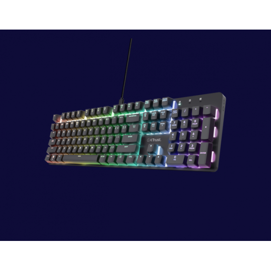 Tastatura mecanica Trust GXT 871 Zora, USB 2.0. nr taste 104, negru