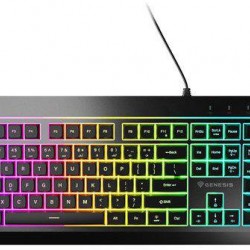 Tastatura gaming cu fir Genesis RHOD 530, tip membrana, iluminare RGB, numar taste 114, material ABS, lungime cablu 180cm, negru
