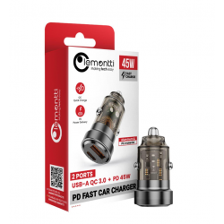 Incarcator auto Lemontti putere iesire 45W, dual Port PD Type-C + USB QC, incput: DC 12-24V, USB OUTPUT(45W), 5V/3A,4.5V/5A,5V/4.5A,9V/3A,12V/3A(15V/3A,20V/2.25A), TYPE C OUTPUT(45W)：5V/3A,4.5V/5A,5V/4.5A,9V/3A,12V/3A,15V/3A,20V/2.25A