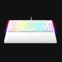 Tastatura mecanica gaming BlackWidow V4 75%, taste ABS, layout US, iluminare RGB, cu 6 butoane customizabile, suport pentru incheietura magnetic, alb