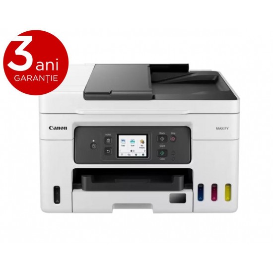 Multifunctional inkjet color Canon Maxify GX4040, ( Print, Copy,Scan,Fax, Cloud), dimensiune A4 , duplex printare si scanare, ADF 35 coli, viteza 18 Ipm alb-negru, 13 Ipm color, rezolutie 600X1200 dpi, alimentare hartie 250 +100 coli, Scanner CIS, rezolut