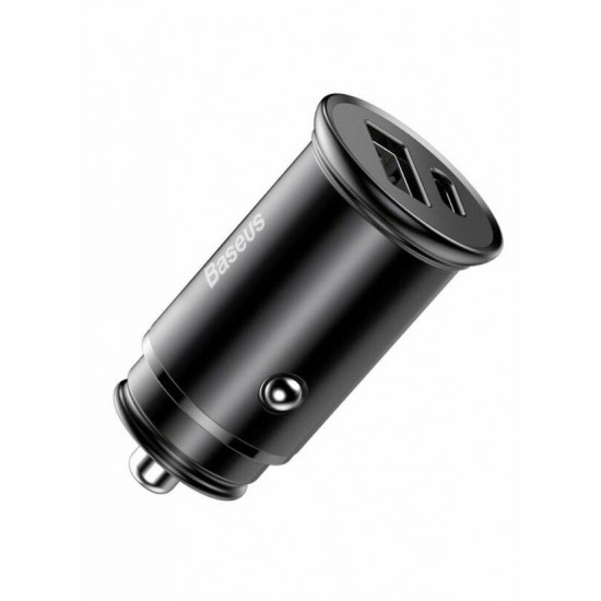 Incarcator auto Baseus Circular metal, 2 porturi USB iesire, pentru bricheta auto, negru Incarcator auto Baseus Circular metal, 2 porturi USB iesire, pentru bricheta auto, negru