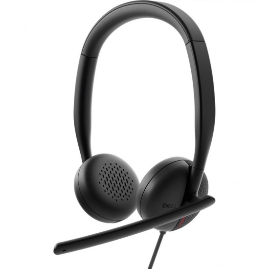 DELL WIRED HEADSET WH3024, Tech Specs: Audio (output/speaker): Speaker Size 28mm, Frequency Response 20Hz - 20kHz, Frequency Response (talk mode) 100Hz - 8kHz, Speaker Driver Sensitivity 119dB @ 1mW/1kHz, Noise cancellation Passive, User Hearing Protectio