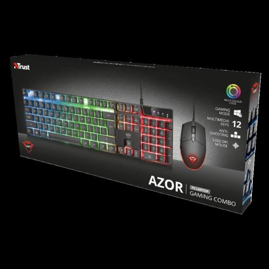 Kit Tastatura + Mouse Trust GXT 838 Azor Gaming Combo, negru