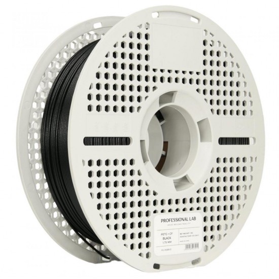 PROF. LAB 3D FILAMENT 1KG PETG+CF BLACK, Contine fibre de carbon pentru piese stabile, deformari reduse, finisaj mat, rezistenta crescuta la caldura, Diametru 1.75mm, Temperatura duza: 255C - 270C, Temperatura platforma: 80C - 90C, PROF. LAB 3D FILAMENT 1KG PETG+CF BLACK, Contine fibre de carbon pentru piese stabile, deformari reduse, finisaj mat, rezistenta crescuta la caldura, Diametru 1.75mm, Temperatura duza: 255C - 270C, Temperatura platforma: 80C - 90C,