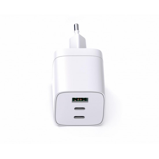 Incarcator cu USB-C-2+USB-A 65W  •Alimentator/incarcator cu USB •Ieșire USB-C: C1 și C2: 5V/3A, 9V/3A, 12V/3A, 15V/3A, 20V/3,25A (65W) PPS: 5-11V/5A (55W) A1: 5V/4,5A, 9V/3A, 12V/2,5A, 20V/1,5A(30W) C1+C2: 45W+20W (max. 65W) C1+A1: 45W+18W (max. 63W ) C2+