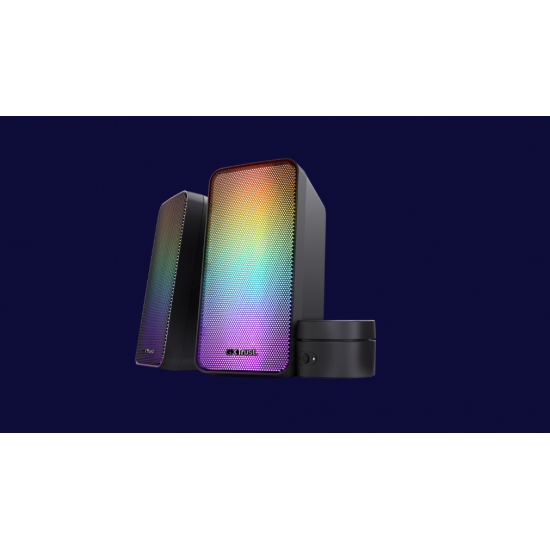 Trust GXT 611 WEZZ 2.0 Speaker Set LED Remote control wired Controls on/off, volume control, right Connection type wired Cable length power cable 180 cm Cable length audio cable 180 cm Cable length satellite cable 120 cm Power output (peak) 12 W Power o Trust GXT 611 WEZZ 2.0 Speaker Set LED Remote control wired Controls on/off, volume control, right Connection type wired Cable length power cable 180 cm Cable length audio cable 180 cm Cable length satellite cable 120 cm Power output (peak) 12 W Power o