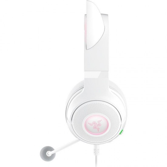 Casti Razer Kraken Kitty V2 USB-A, snesibilitate 92.5 dB SPL / mW @ 1kHz si sensibilitate microfon 42 dBV / Pa, alb