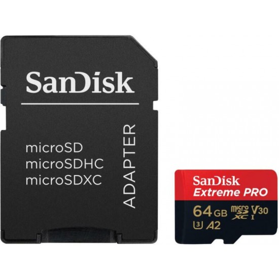 Card de Memorie MicroSDXC SanDisk Extreme PLUS, 64GB, Clasa 10, R/W speed: up to 100MB/s/ 90MB/s, include adaptor SD (pentru telefon) Card de Memorie MicroSDXC SanDisk Extreme PLUS, 64GB, Clasa 10, R/W speed: up to 100MB/s/ 90MB/s, include adaptor SD (pentru telefon)