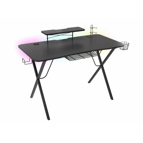 Birou gaming Genesis Holm 300, MDF, suporta pana la 60kg, iluminare RGB, negru Birou gaming Genesis Holm 300, MDF, suporta pana la 60kg, iluminare RGB, negru
