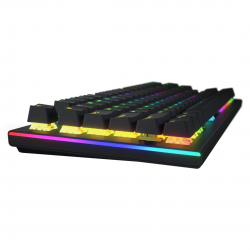 Tastatura mecanica cu fir Hator Gravity X TKL conectivitate USB, polling rate 1000Hz, iluminare RGB cu functia de a customiza fiecare tasta individual, tip switch HATOR Aurum Orange Linear rev.2.0, durata de viata switch 70M de clickuri, material taste AB