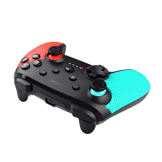 Controller wireless Trust Muta pentru consola Nintendo Switch, 15 butoane, controale: A, B, X, Y, L1, L2, L3, R1, R2, R3, reset, 8-way, start, select, d-input, multicolor