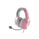 Casti Razer Blackshark V2 X cu fir, roz