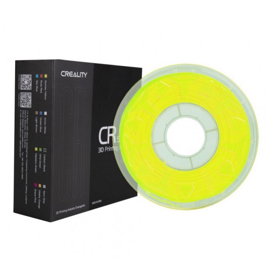 CREALITY CR PLA 3D Printer Filament, 1kg, fluorescent yellow, Printing temperature: 190-220, Filament diameter: 1.75mm, Tensile strength: 60MPa, Size of filament wheel: Diameter 200mm, height 66mm, hole diameter 56mm. Utilizare: pana la 6 luni de la desch