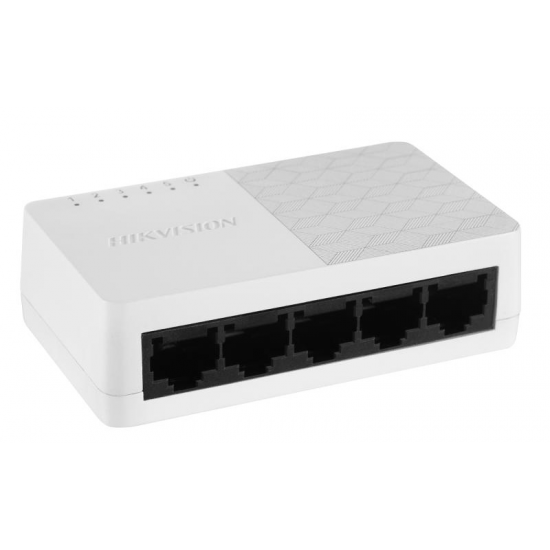 Switch Hikvision DS-3E0505D-O: 5 x 10/100/1000 Mbps ethernet port, 5 × Gigabit RJ45 port, tensiune alimentare: 5 VDC, 0.6 A, dimensiuni: 87.00 mm × 25.00 mm × 51.00 mm, greutate: 0.059kg, montare pe birou. Switch Hikvision DS-3E0505D-O: 5 x 10/100/1000 Mbps ethernet port, 5 × Gigabit RJ45 port, tensiune alimentare: 5 VDC, 0.6 A, dimensiuni: 87.00 mm × 25.00 mm × 51.00 mm, greutate: 0.059kg, montare pe birou.