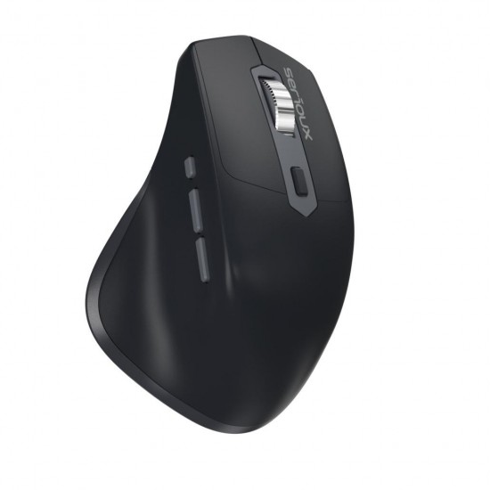 Mouse Serioux Apex 166 Wireless reincarcabil USB-C, Negru, senzor: Optic, DPI: 800/ 1200/1600/ 2400, conexiune: Dongle USB 2,4 GHz, banda de frecventa: 2,4 GHz, click silentios, design ergonomic, baterie integrată litiu de 500 mAh, cerințe OS: Win, Mac, V