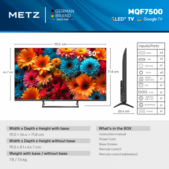 Televizor METZ QLED 50MQF7500Z Televizor METZ QLED 50MQF7500Z