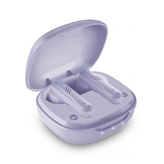 Casti Genius HS-M905BT, TWS, wireless, intraauriculare - butoni, pt smartphone, microfon pe casca, conectare prin Bluetooth 5.3, violet, USB-C