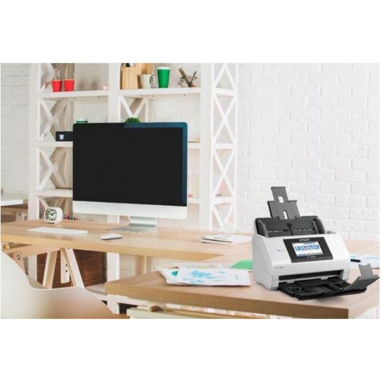 Scanner Epson DS-790WN, dimensiune A4, tip sheetfed, viteza scanare: 45ppm alb-negru si color, rezolutie optica 600x600dpi, ADF Single Pass 50 pagini, duplex, senzor CCD, Scan to Email, Scan to Email, Scan to FTP, Scan to Microsoft SharePoint®, Scan to We