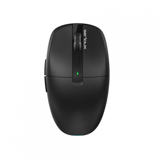 Mouse wireless AirFlow 2.4G+BT cu mod dual, cu receptor dual USB-A +USB-C; LED frontal  Mod: 2.4G + Bluetooth  Număr cheie: 6  Material: ABS  Culoare: Negru complet  DPI: 800-1200-1600  Comutator: Clic silențios pentru butonul L-R  Interfață: Receptor dua