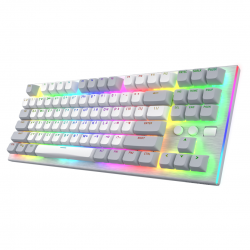 Tastatura mecanica cu fir Hator Gravity TKL conectivitate USB, polling rate 1000Hz, iluminare RGB cu functia de a customiza fiecare tasta individual, tip switch HATOR Aurum Orange Linear rev.2.0, durata de viata switch 70M de clickuri, material taste ABS,