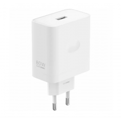 Incarcator retea Realme SuperVooc 80W, Fast Charging, USB-A, Alb