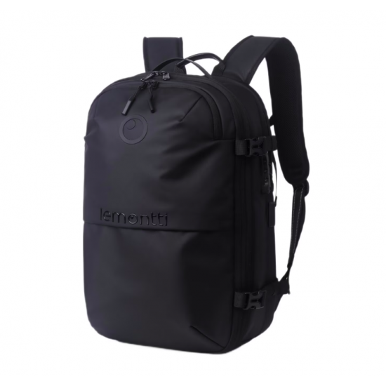 Lemontti Rucsac Smart Premium cu Vacuum si pompa vid 5 capete inclusa, 30-60L pentru cabina avion, impermeabil, doua mufe incarcare USB: USB-A si Type-C, extensie suplimentara, sistem antifurt, Negru