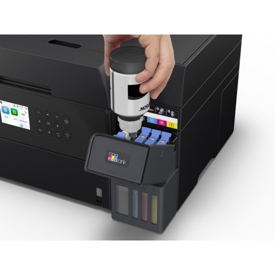 Multifunctional inkjet color Epson EcoTank CISS L6370, dimensiune A4 (Printare,Copiere, Scanare), printare borderless, viteza 35ppm alb-negru, 23ppm color, rezolutie 4800x1200 dpi, alimentare hartie 250 coli,ADF 30 coli, duplex automat ,scanner CIS rezolu